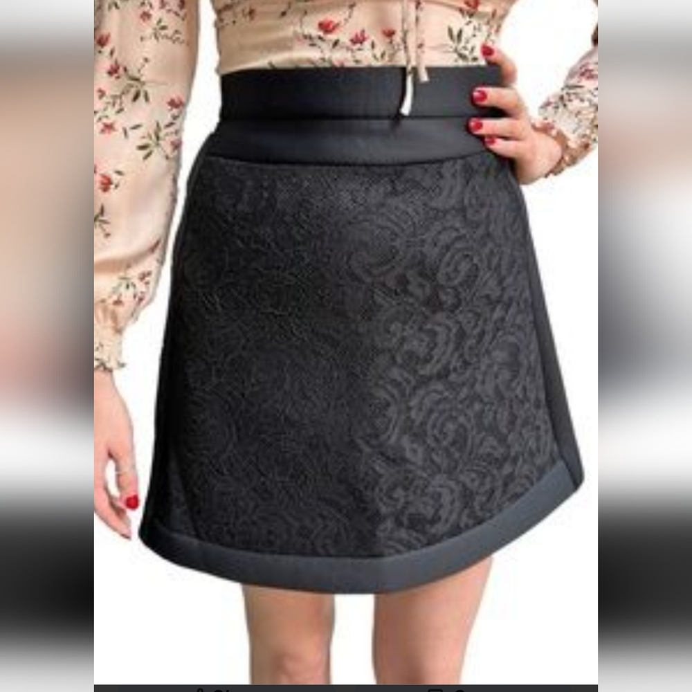 Missoni Black Scuba Lace A-Line Skirt IT 44 US 8 Structured Designer